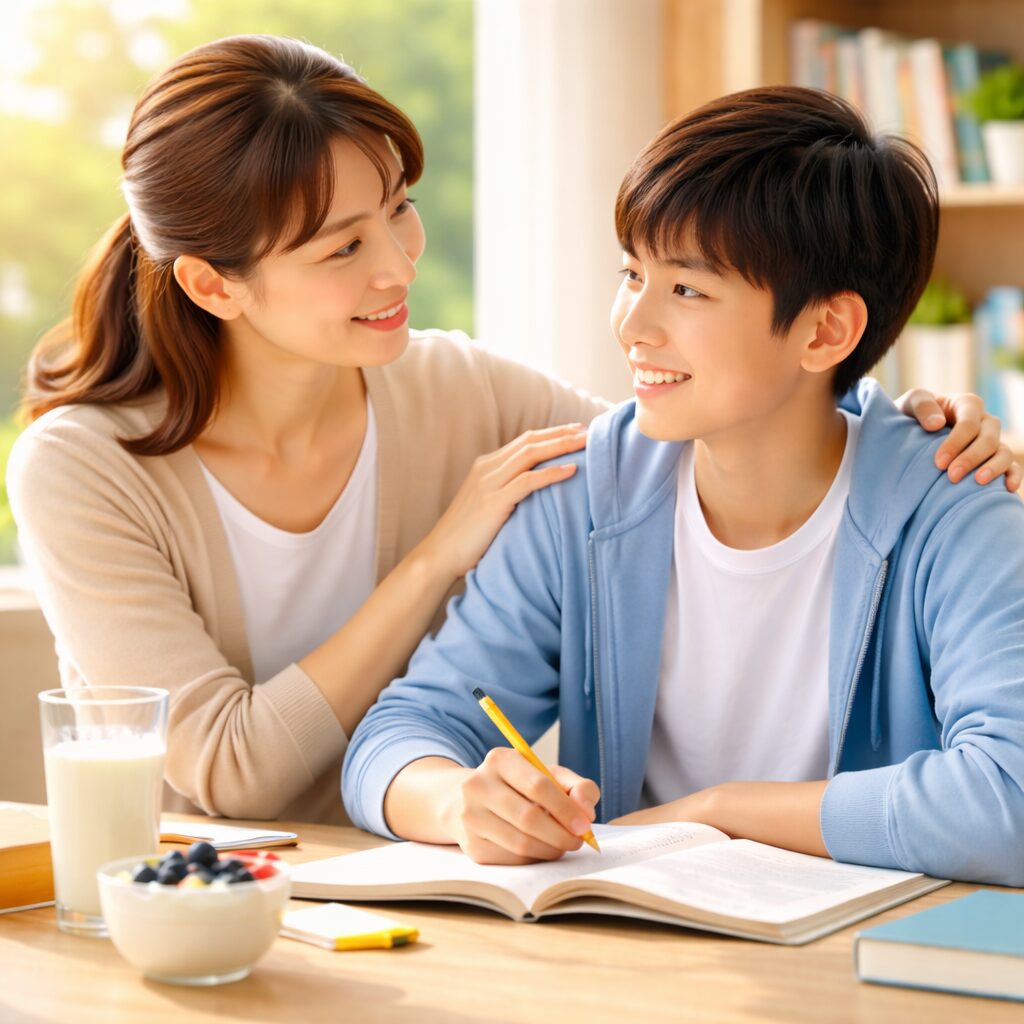 成績UPラボで中学生の数学について相談する保護者