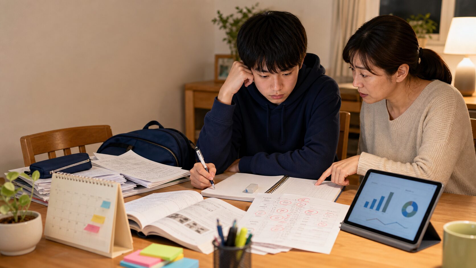 塾や教材を使っても成績が伸びない中学生