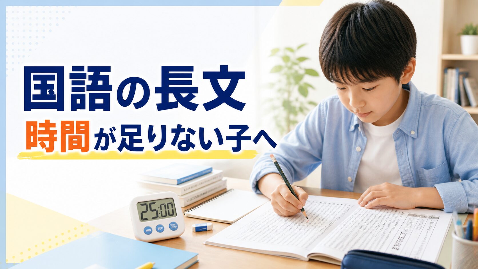 中学受験の国語で時間が足りない子へ。読解力を伸ばす「速読解力講座」という選択肢