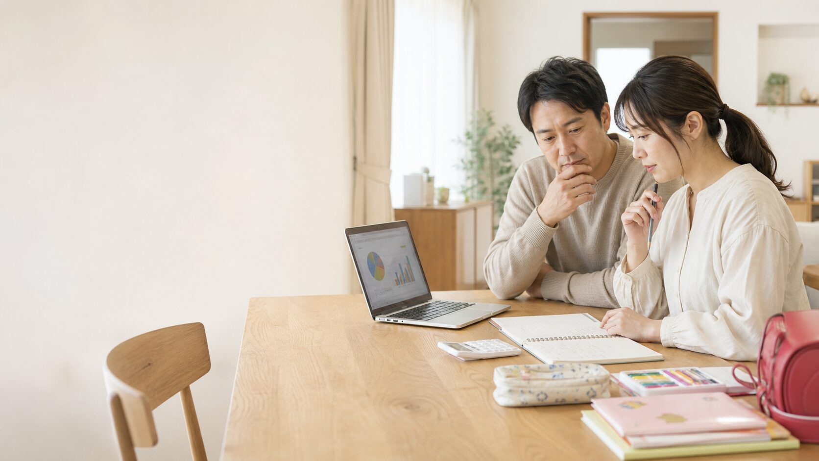 教育費が年収に占める割合を確認する子育て世帯