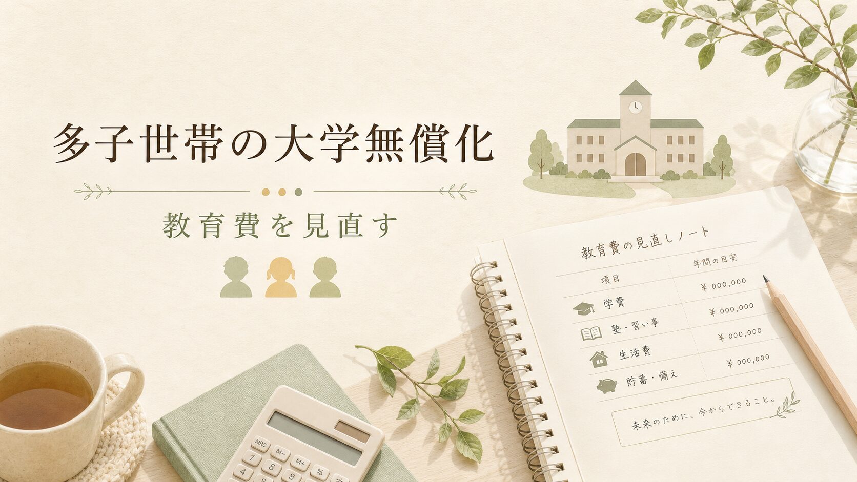 多子世帯の大学無償化はいくら助かる？教育費・NISA・貯金の見直し方