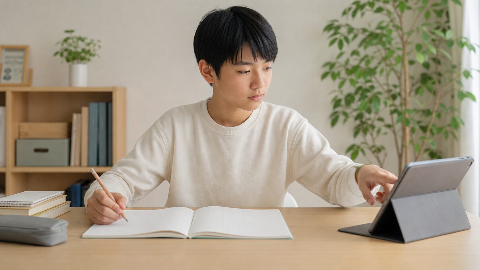 紙教材とタブレット学習はどっち？中学生の性格・成績別に比較