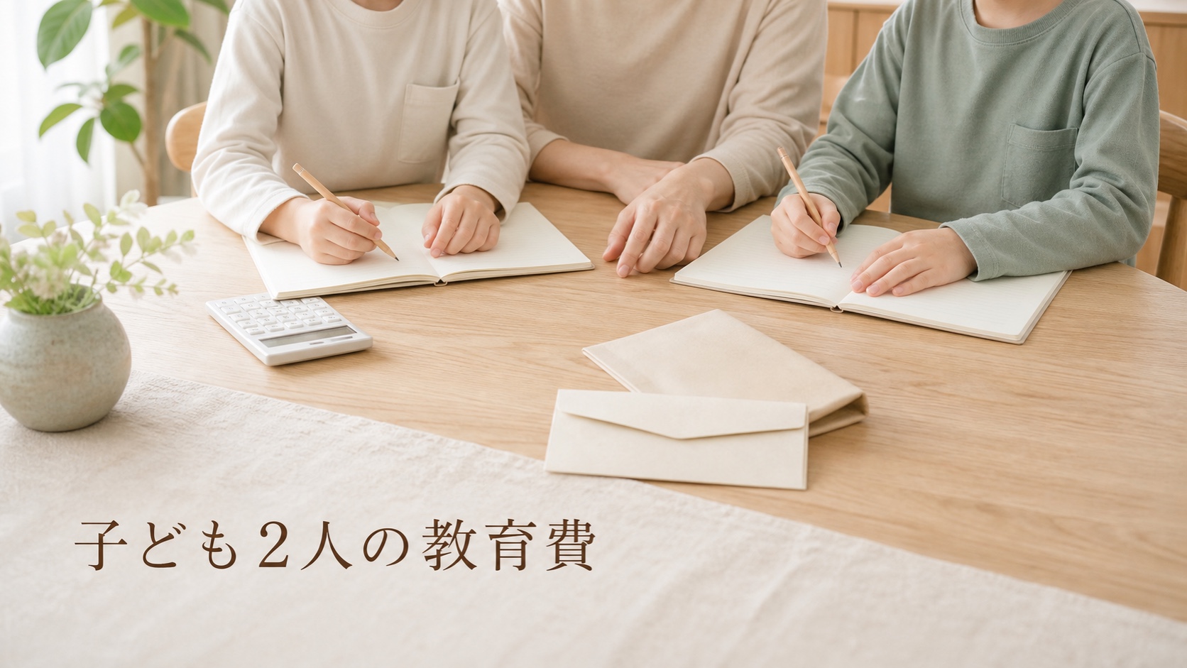 子ども2人の教育費を家計で考える