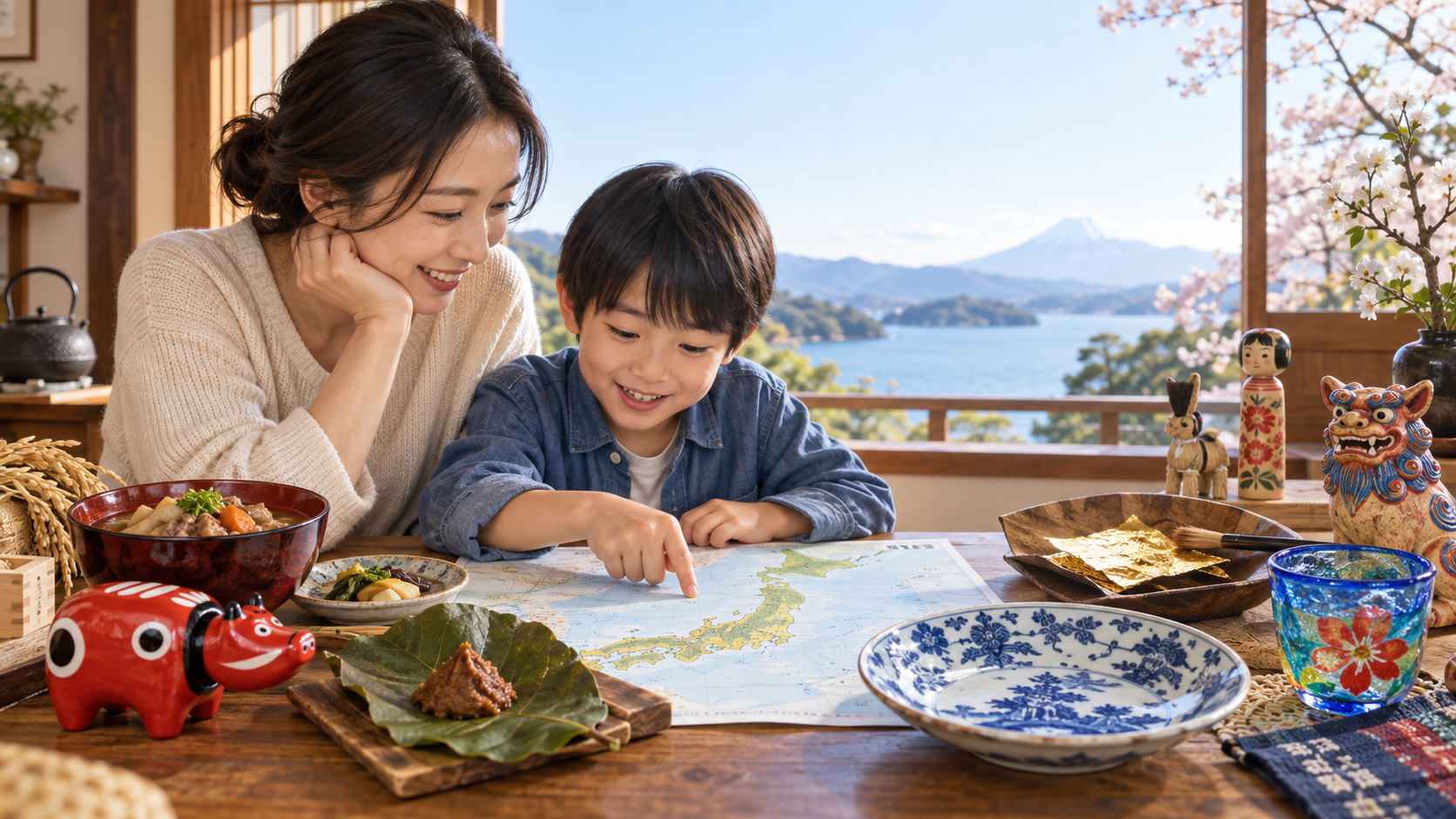 郷土料理と伝統工芸を日本地図で比べる親子の学び旅