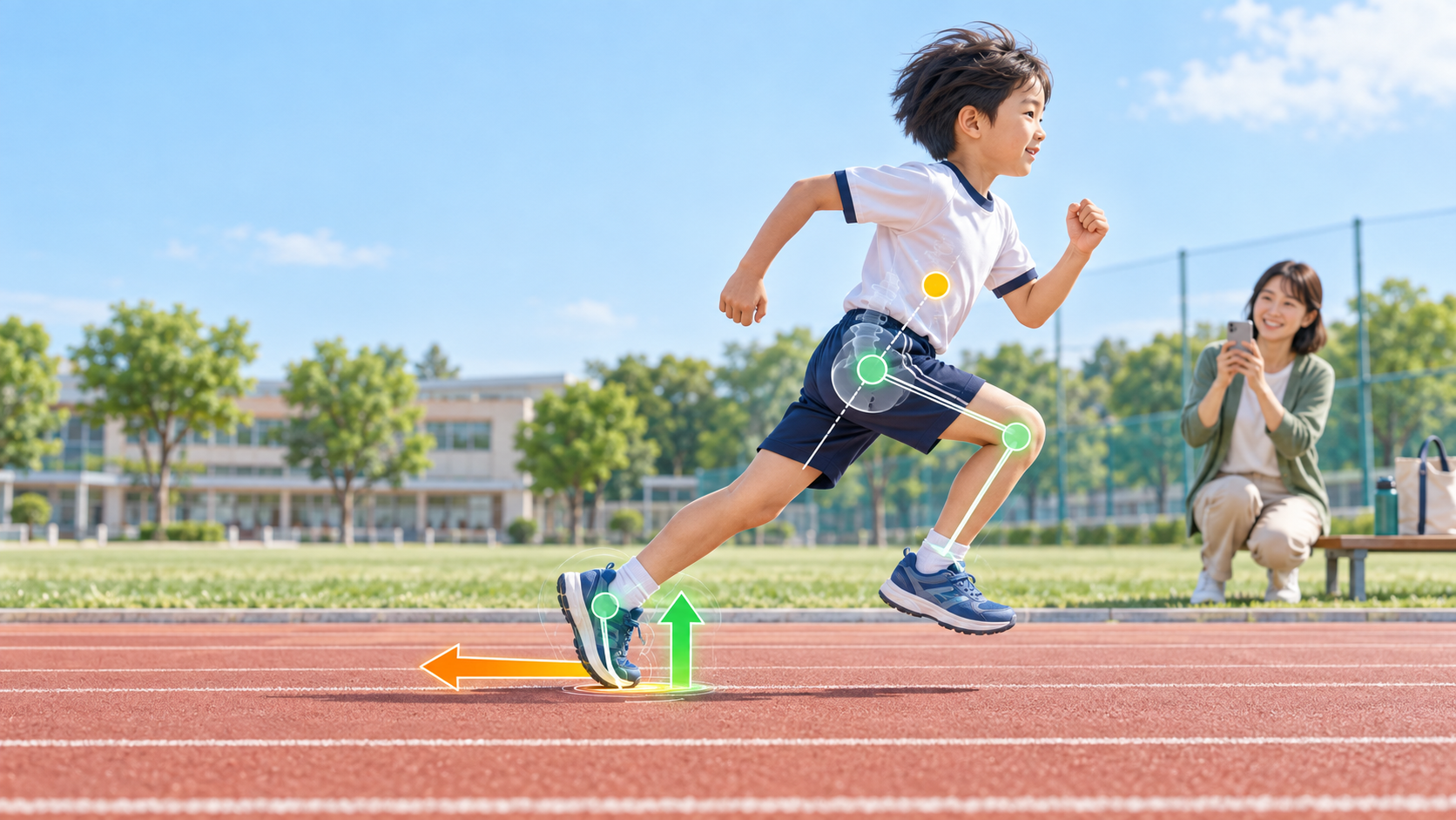 速く走る仕組みを物理で学ぶ小学生